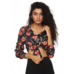 Scarf Print Tie Up Shirt